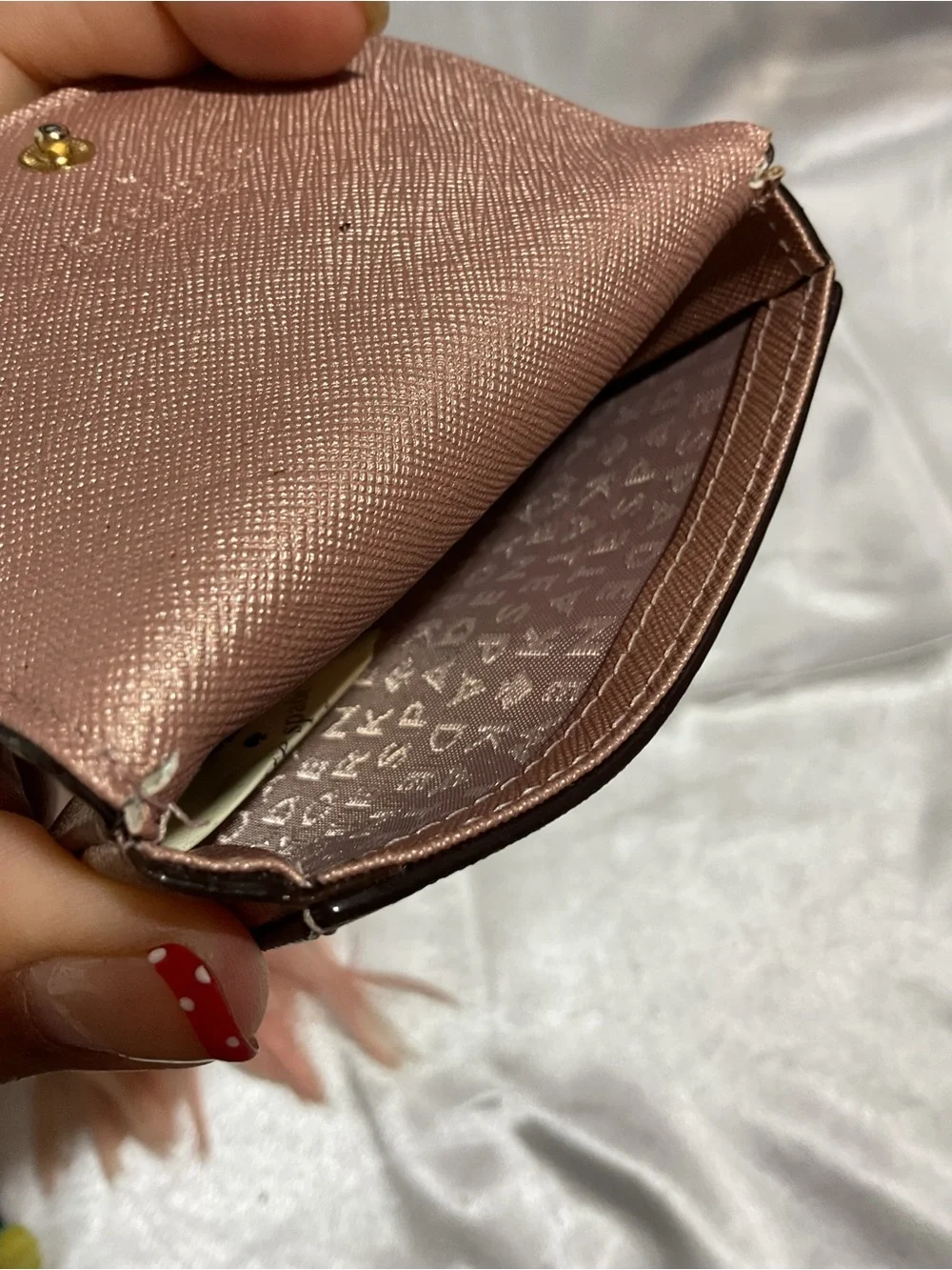 Kate Spade Metallic Rose Gold Small Wallet